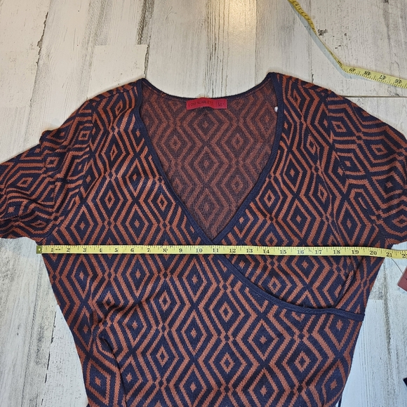 NWT Love Scarlett Cinnamon Spice Diamond Wrap Midi Dress Sweater Style Size L - Picture 9 of 12